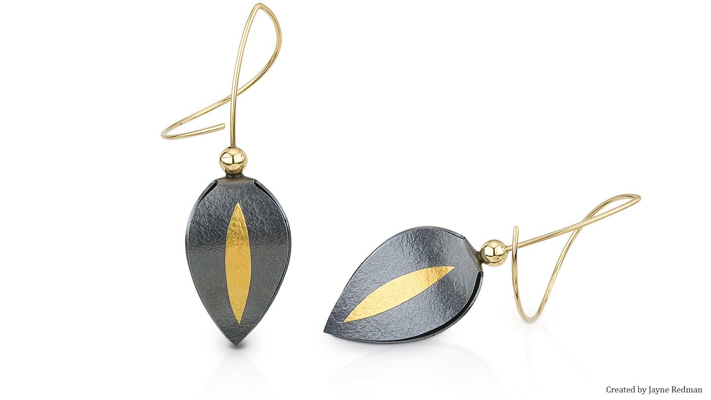 Black Oxidized Tulip Earrings - Jayne Redman