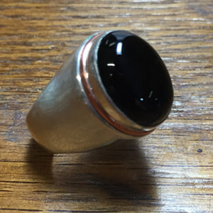 Simple Smooth Stone Sterling Silver Ring