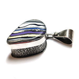 Fordite and Silver Locket