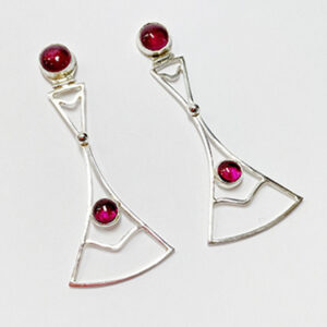 Ruby and Silver Earrings