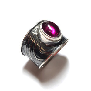 Sterling Silver Ring with Ruby Gemstone