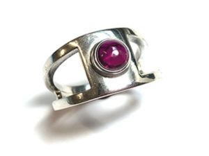 Sterling Silver Ring with Ruby