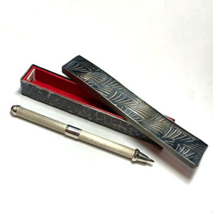 Silver Jewel-capped Pen with Case