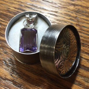 Custom Sterling Jewelry Box with Gemstone Pendant