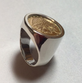 Coin Set Silver Ring