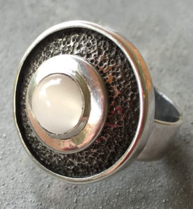 Moon Stone Ring in Sterling Silver
